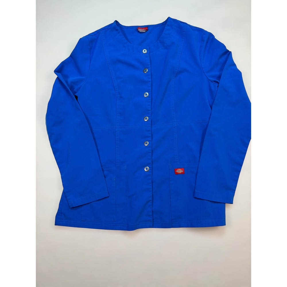 Dickies Royal Blue Snap Front‎ Long Sleeve Scrub Jacket 71-1113 Mens Womens L